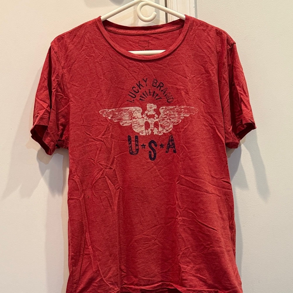 Lucky Brand Red USA Graphic Tee. Size XL